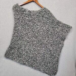 EILEEN FISHER Womens XL Poncho Gray Soft Mohair Chunky Luxury Cozy‎ Asymmetrical
